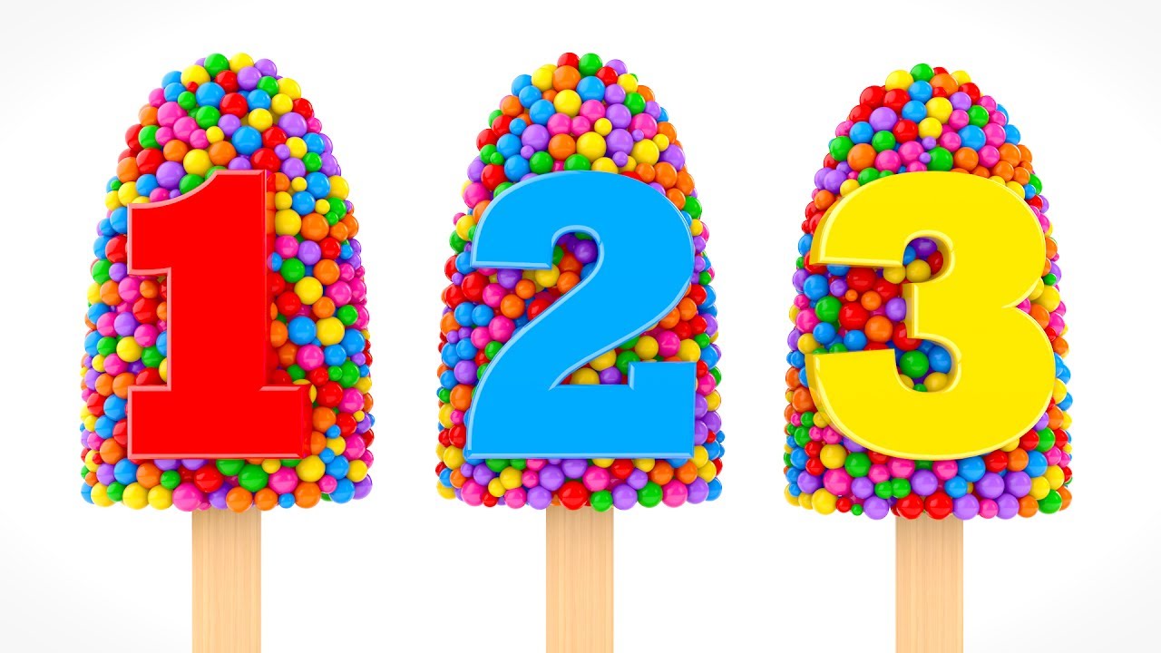 Learn Numbers and Colors with Colorful Balls and Ice Cream