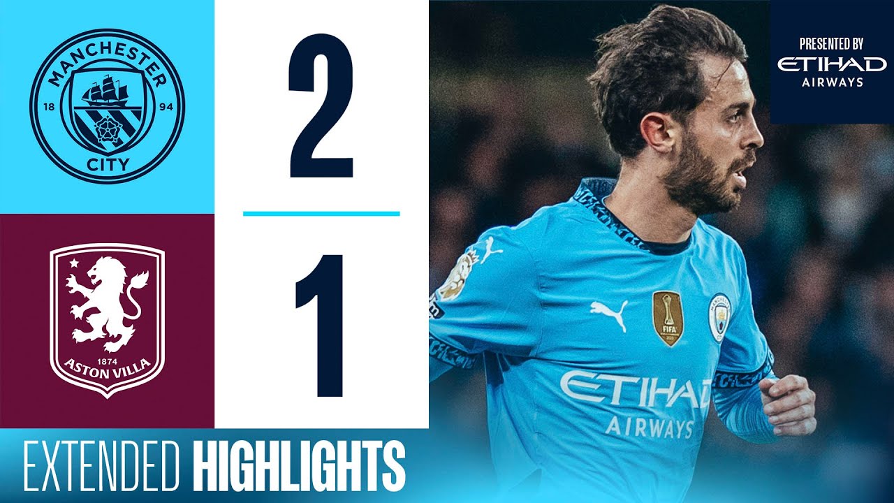 Man City Edges Out Aston Villa 2-1 with Last-Minute Winner from Nunes ⚽
