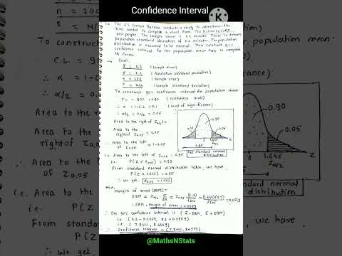 Confidence Interval #Statistics@mathsnstats3273 #data #datascience #dataanalytics