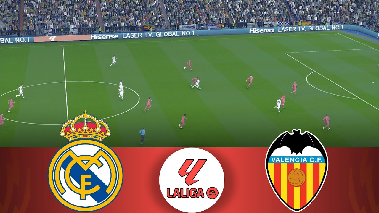 Real Madrid vs Valencia ⚽ Live La Liga Match & eFootball Simulation | Watch & Follow Real-Time Scores