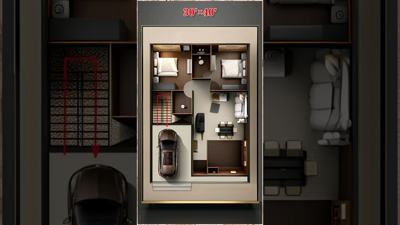 30Γ40 House Plan with Parking & 2-BHK π‘