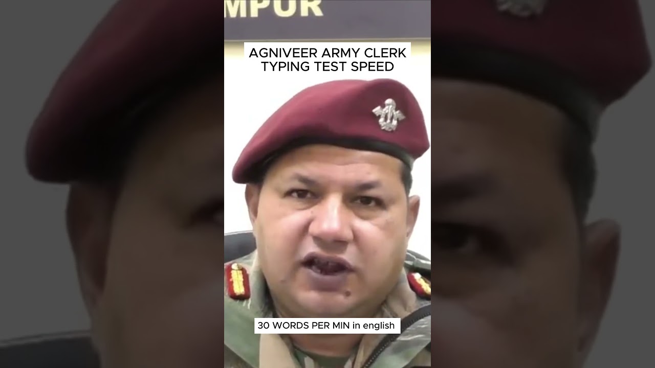 AGNIVEER Army Clerk Typing Test | WPM Standards 🇮🇳