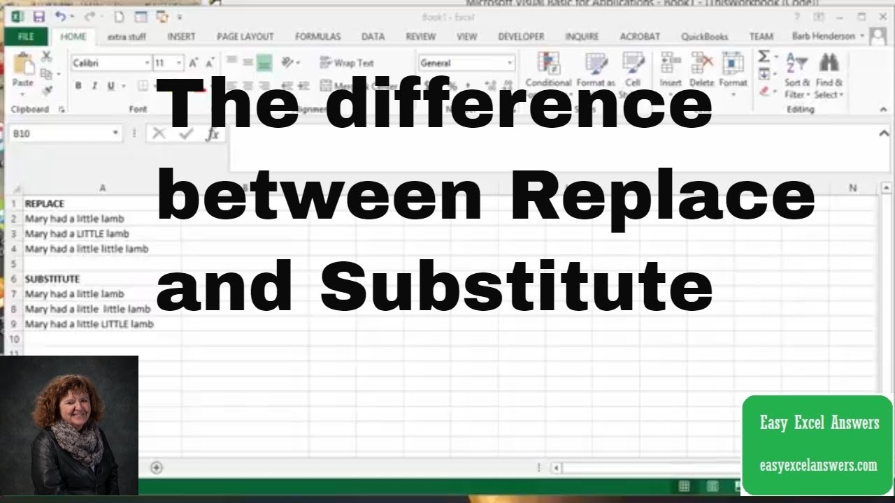 The difference between Replace and Substitute in Excel