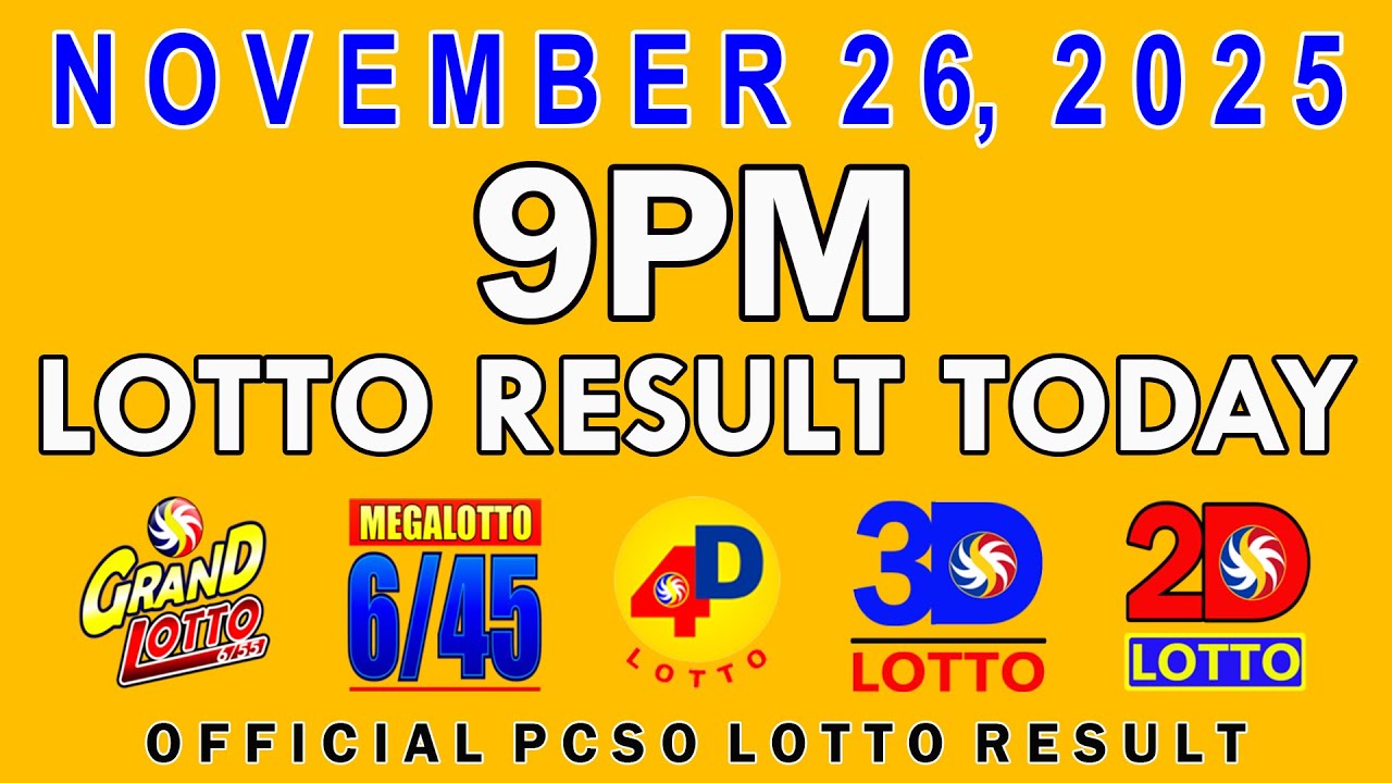 PCSO Lotto 9PM Result November 26, 2025