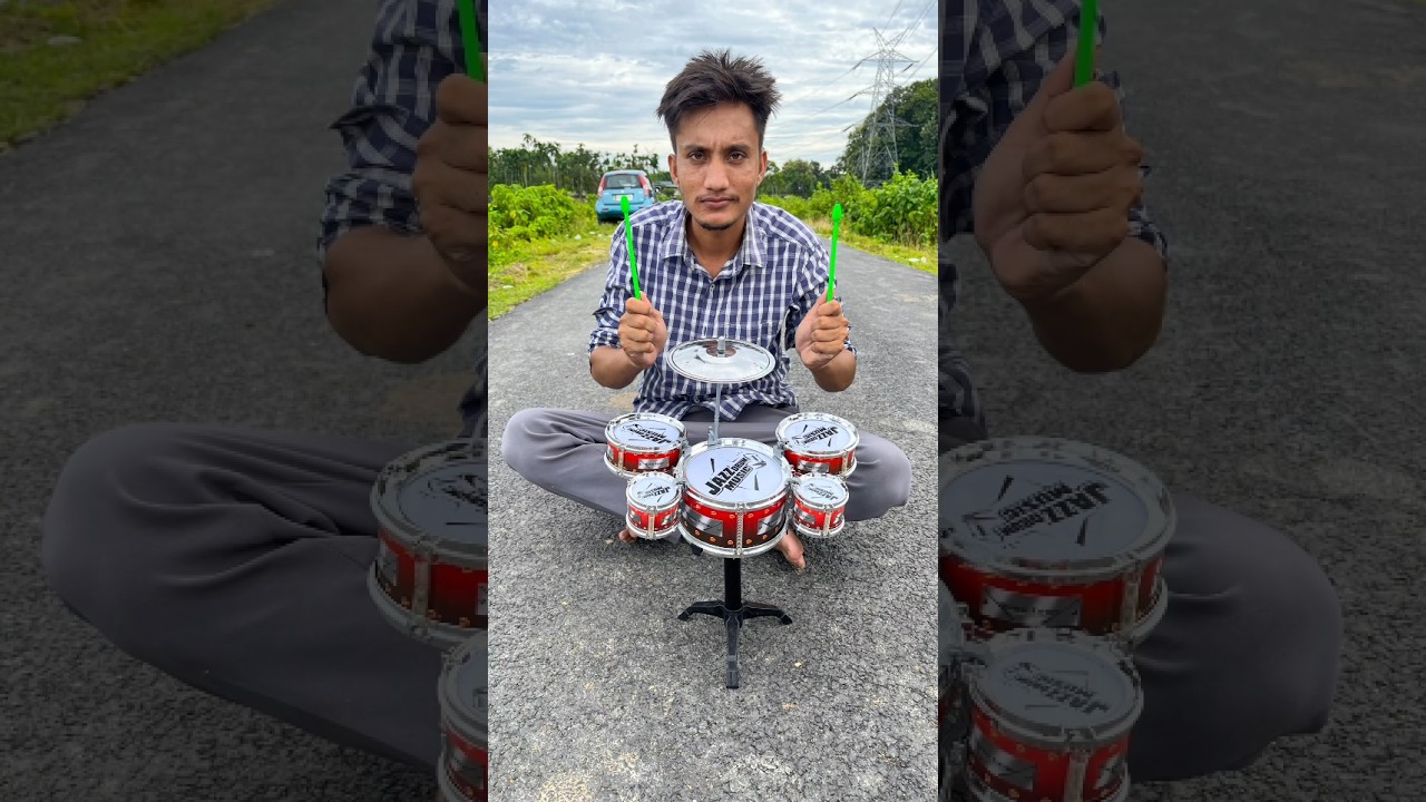 Jazz Drum Music Competition 5x Upgrade, 5 Drums,1 Stand, Cymbal & Sticks