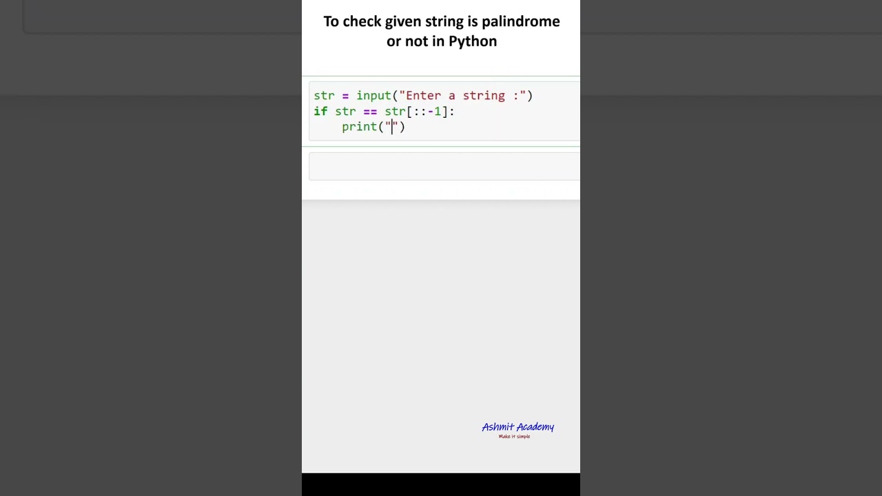 How to Check if a String is a Palindrome in Python 📝 | Beginner's Tutorial