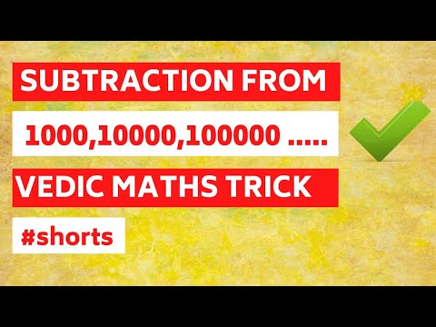 Subtraction from 1000,10000 etc Super Fast ! #shorts | Vedic Maths Trick for subtraction