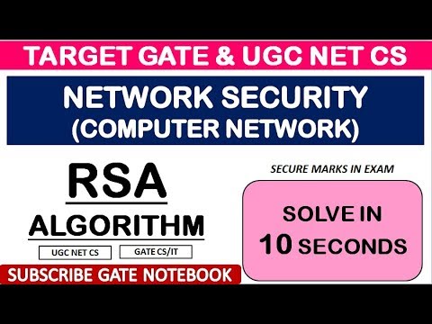 Solve RSA Algorithm in 10 Seconds (Network Security) - GATE & UGC NET CS Exam(Contact @ 8368017658)