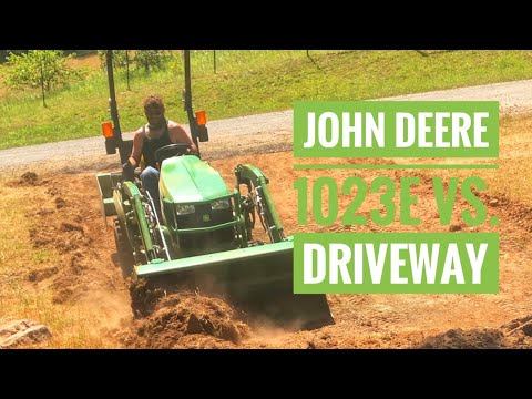 John Deere 1023E for Driveway & Retaining Wall 🚜