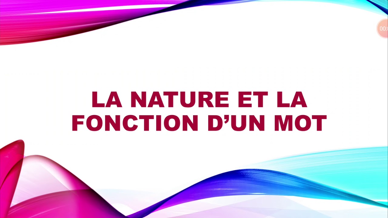 Correction d'exercice "La nature et la fonction d'un mot"