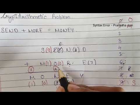 CryptArithmetic Problem in Artificial Intelligence | SEND + MORE = MONEY Solution | Pratiksha Jain