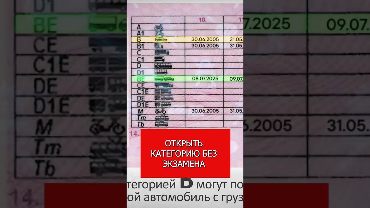 Открытие категории без экзамена 🎓