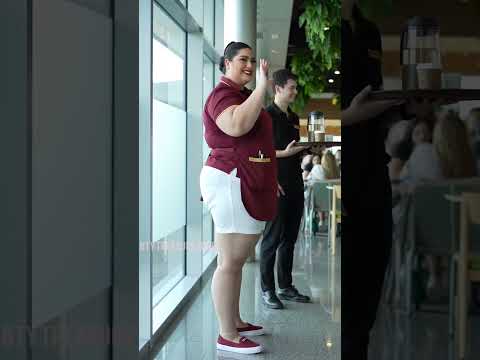 Tall Waitress Surprises Everyone at the Café | Inspiring Workplace Moments" #shorts