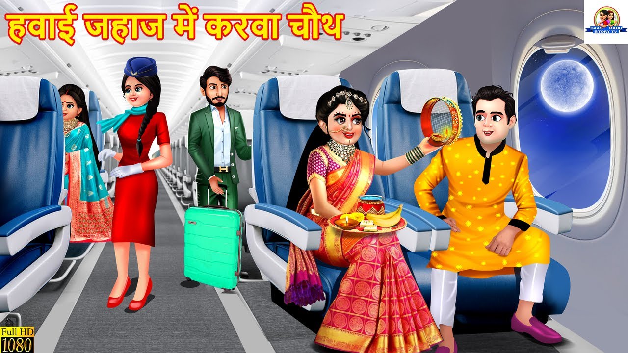 हवाई जहाज में करवा चौथ: मजेदार और सीख देने वाली हिंदी कहानी ✈️