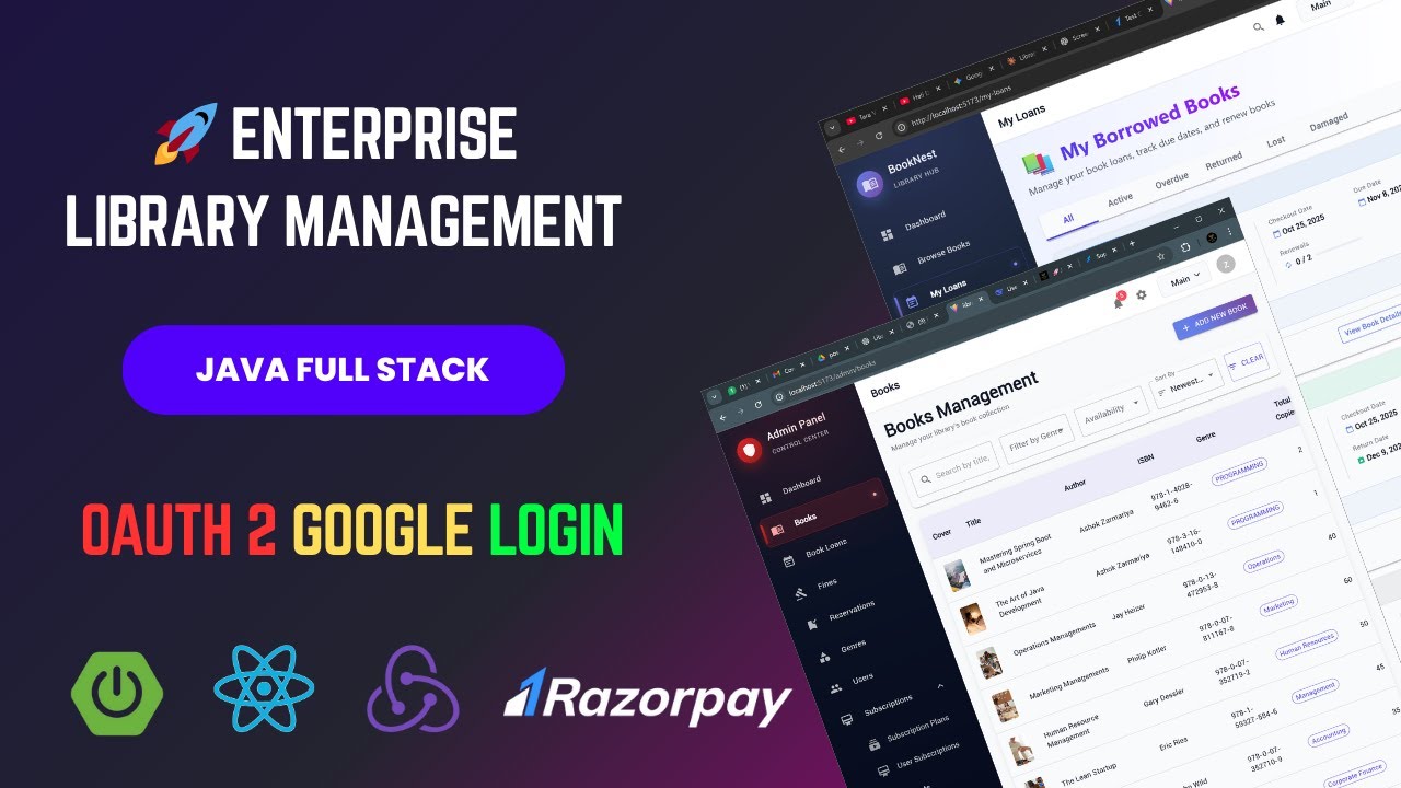 Library Management System in Java Full Stack (Spring Boot & React) 📚