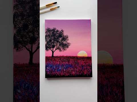 Lavender Horizon 🌅 #art #painting #shorts #landscape