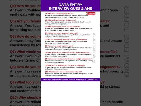 Data Entry Interview Questions and Answers