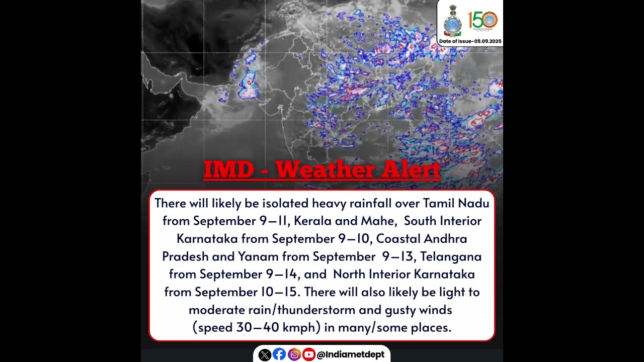 IMD Weather Alert: Heavy Rainfall Sept 9-15, 2025 🌧️