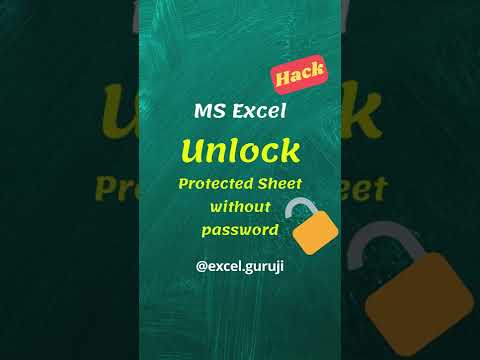 Unlock protected sheet without password #shorts