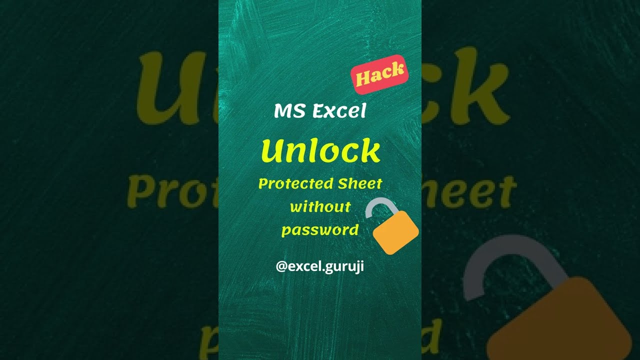 Unlock Protected Excel Sheets Without a Password 🔓 #Shorts