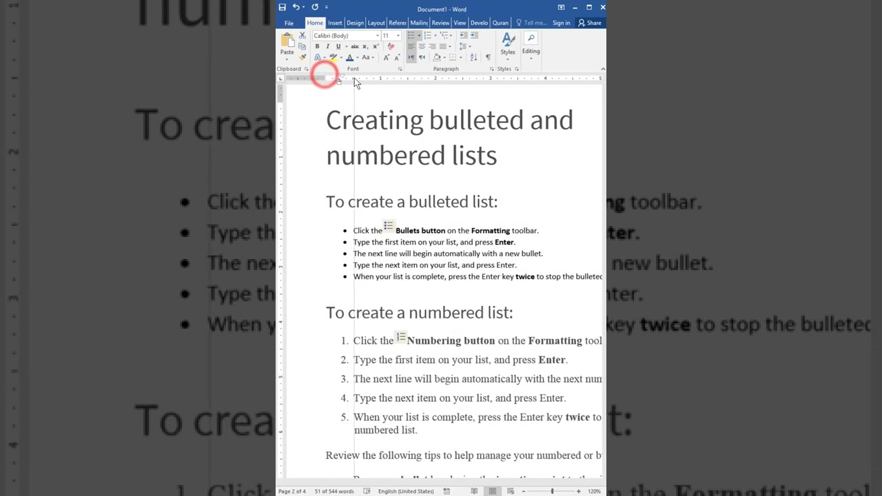 MS Word Bullets Shortcut | Auto Bullet Insertion