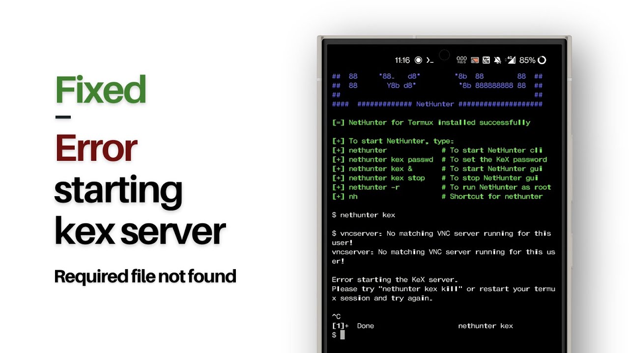 Resolving KeX Server Startup Errors on Kali NetHunter
