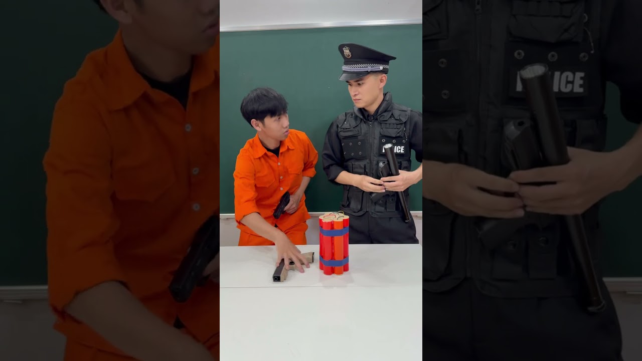 LNS - Anh Cảnh Sát Su Hào đập bàn chia SÚNG Nerf 🔫👮🚓Police dance with prisoner #shorts