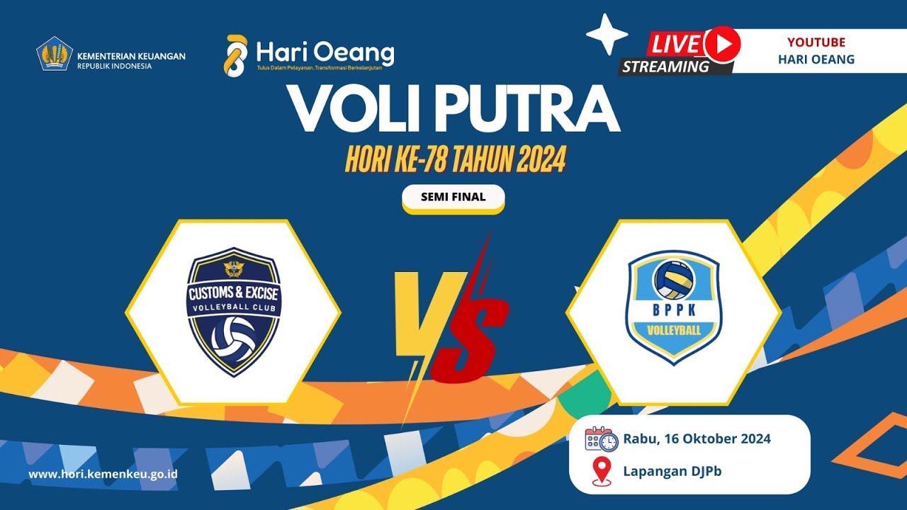 LIVE Semi Final: BPPK vs DJBC in the 78th Men's Volleyball Tournament 🏐