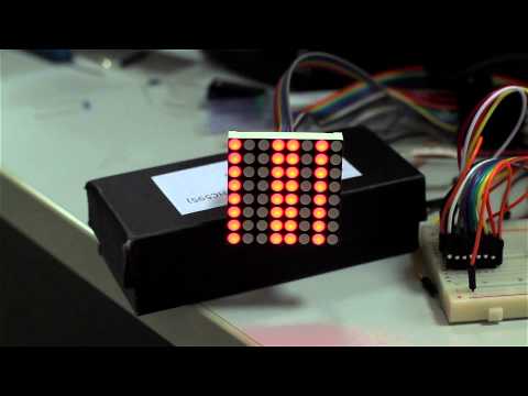 8x8 LED matrix via single 74HC595