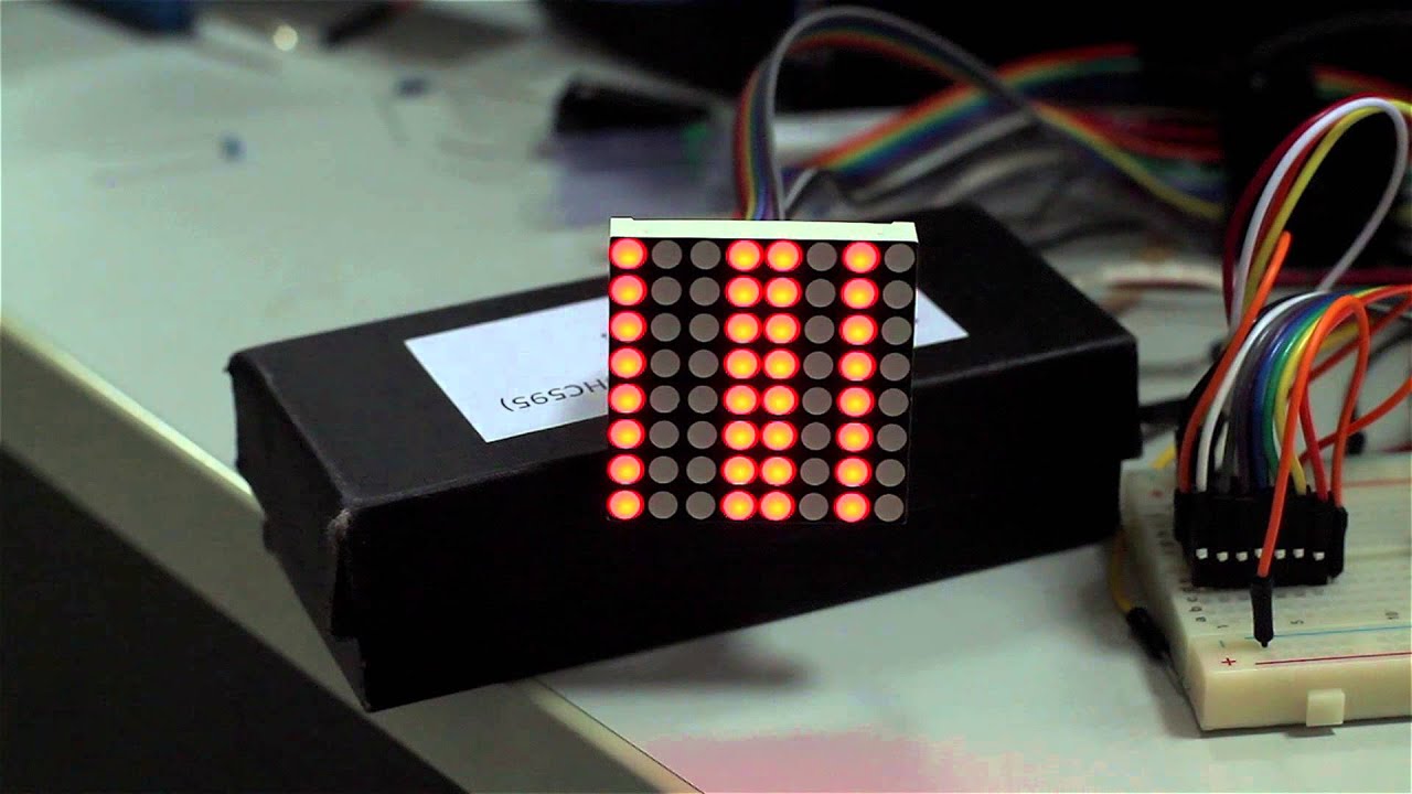 Control 8x8 LED Matrix with 74HC595