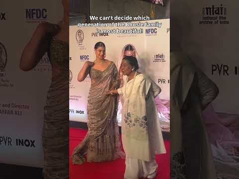 Asha Bhosle and Zanai Bhosle grace the Umrao Jaan carpet!