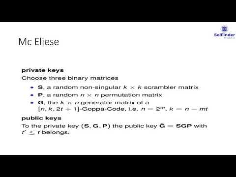 Post Quantum Code Based Cryptography : McEliese