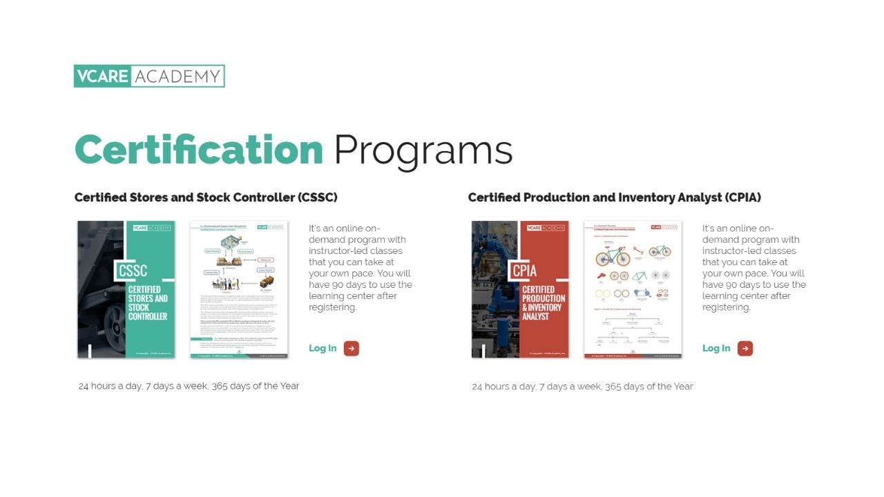 Certification Program - Online OnDemand Learning Center 365/24/7