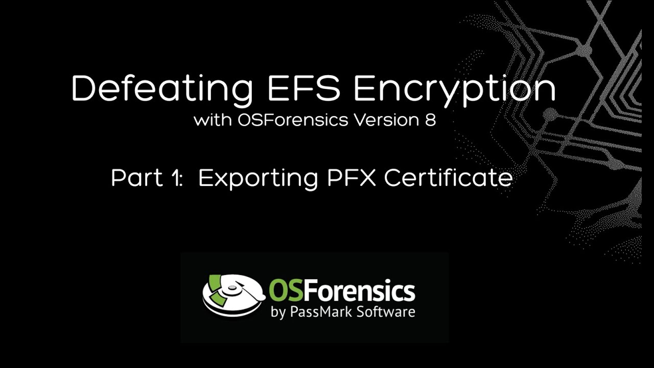 EFS Encryption with OSForensics V8 (Part 1)