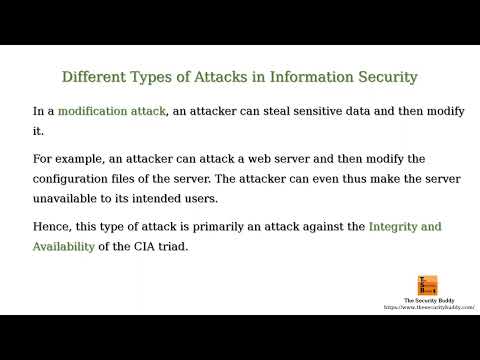 What are the different types of attacks in information security?