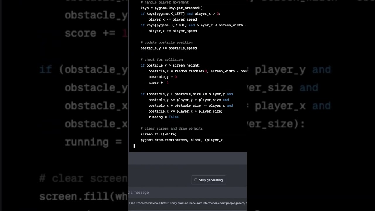 Watch ChatGPT Create a Complete Python Video Game in Just 20 Seconds 🎮