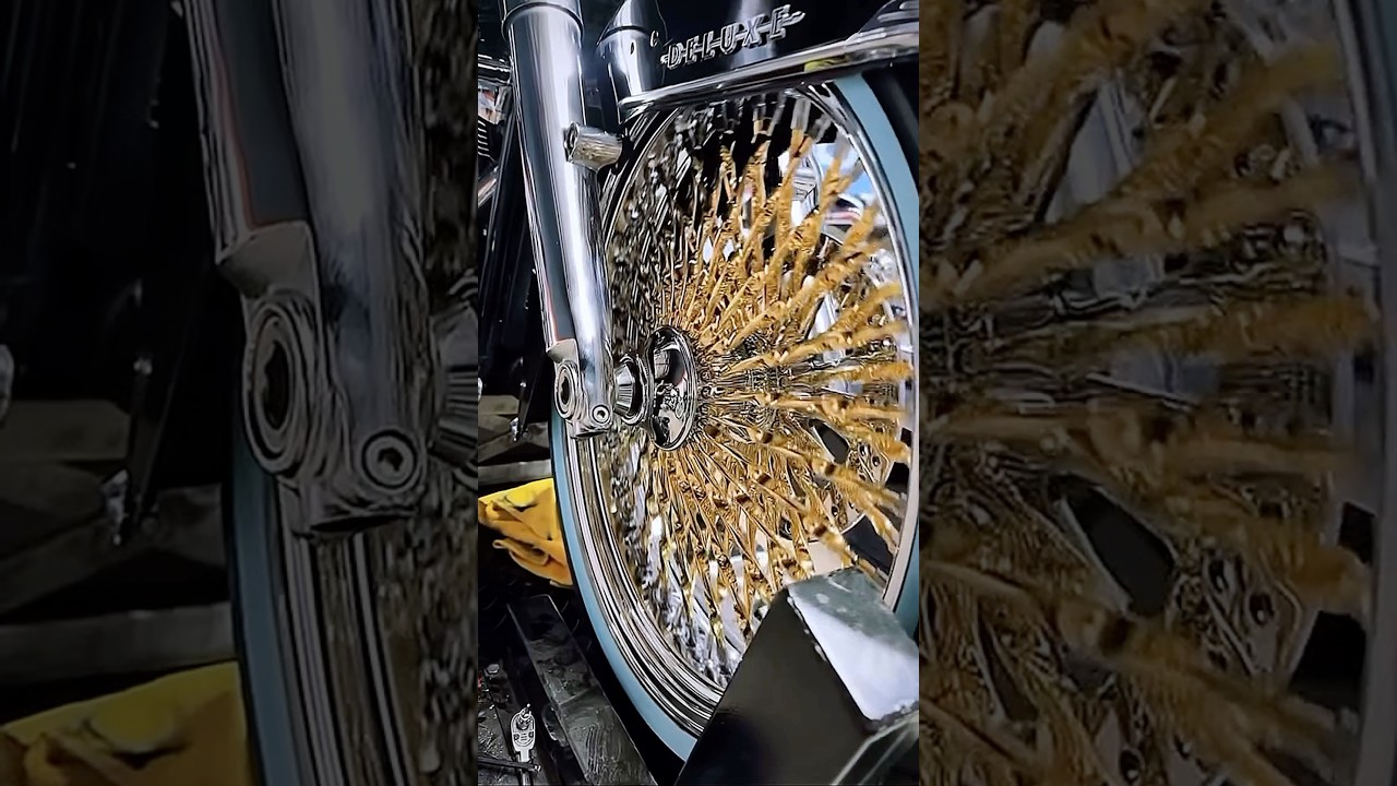 Stunning 24K Gold Spoke Wheels on Custom Softail Deluxe – Summer Sale Deal ✨