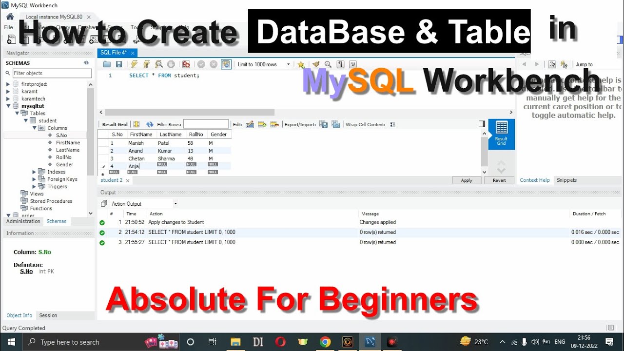 Create Database & Table in MySQL Workbench 8.0 🛠️