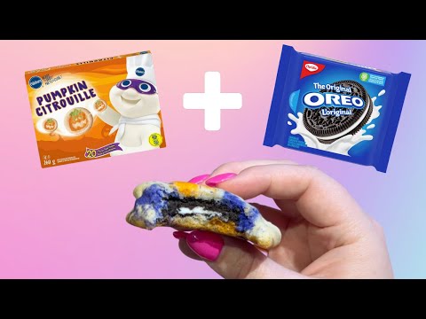 OREO STUFFED PILLSBURY SUGAR COOKIES // Easy Halloween Party Snacks Fall Thanksgiving Dessert Recipe