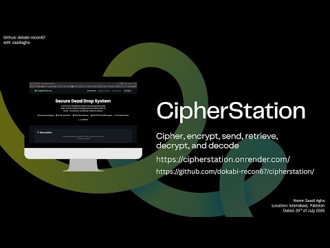 CipherStation | Secure Dead‑Drop Encryption & Auto‑Cracking Classical Ciphers | CS50x Final Project