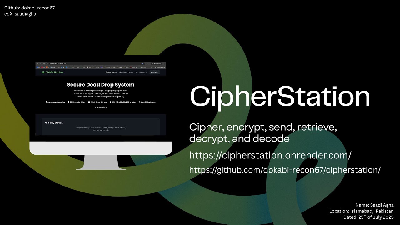 CipherStation: Secure Dead-Drop Encryption & Classical Cipher Auto-Cracking - CS50x Final Project