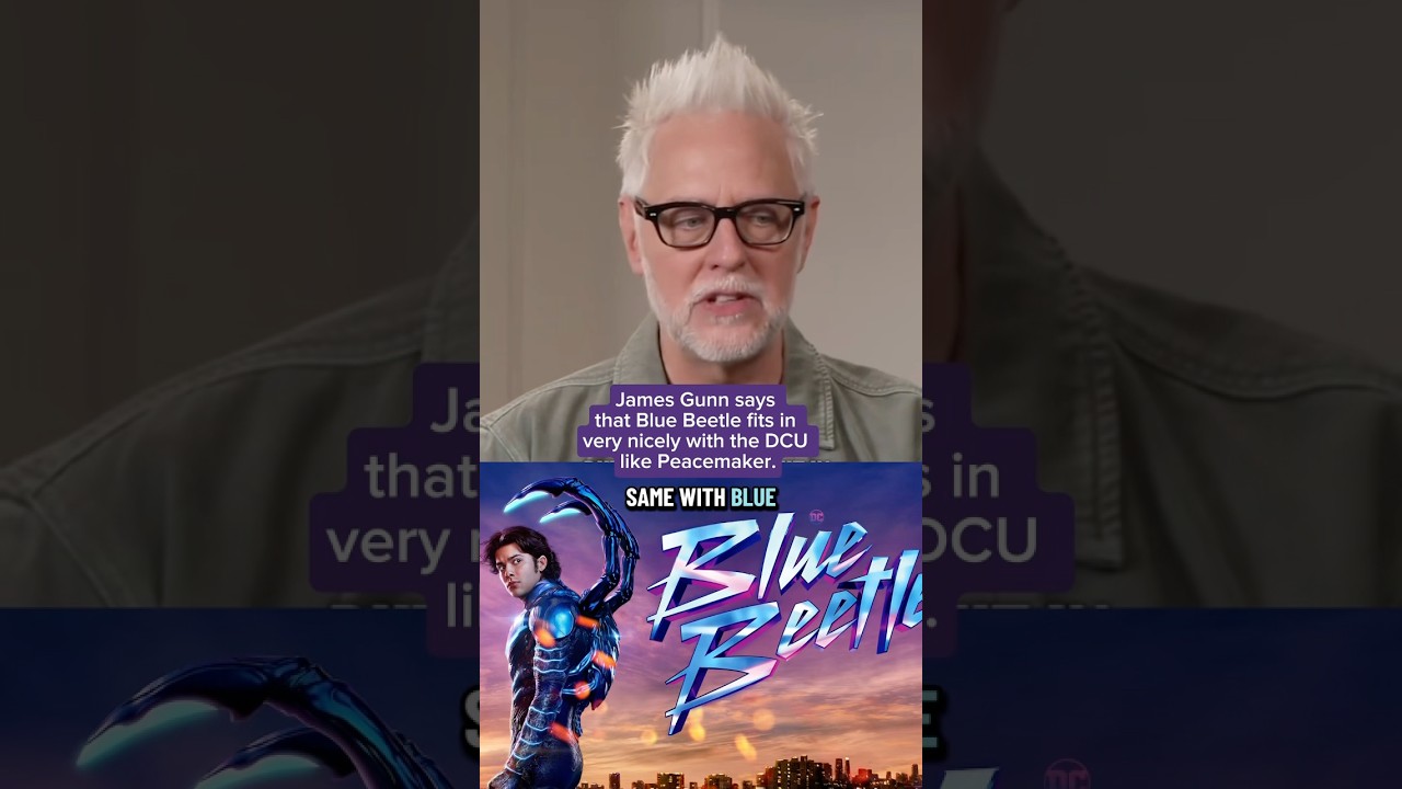 James Gunn says that Blue Beetle fits in very nicely with the DCU like Peacemaker.