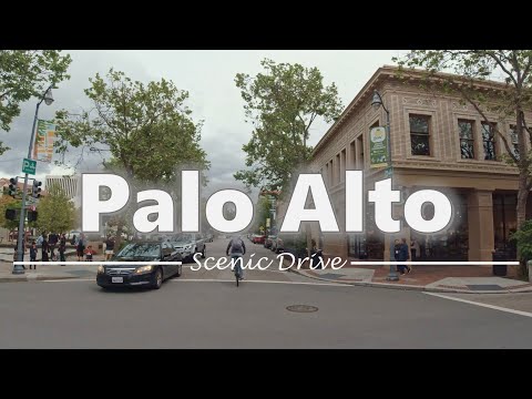 Driving in Downtown Palo Alto, California - 4K60fps