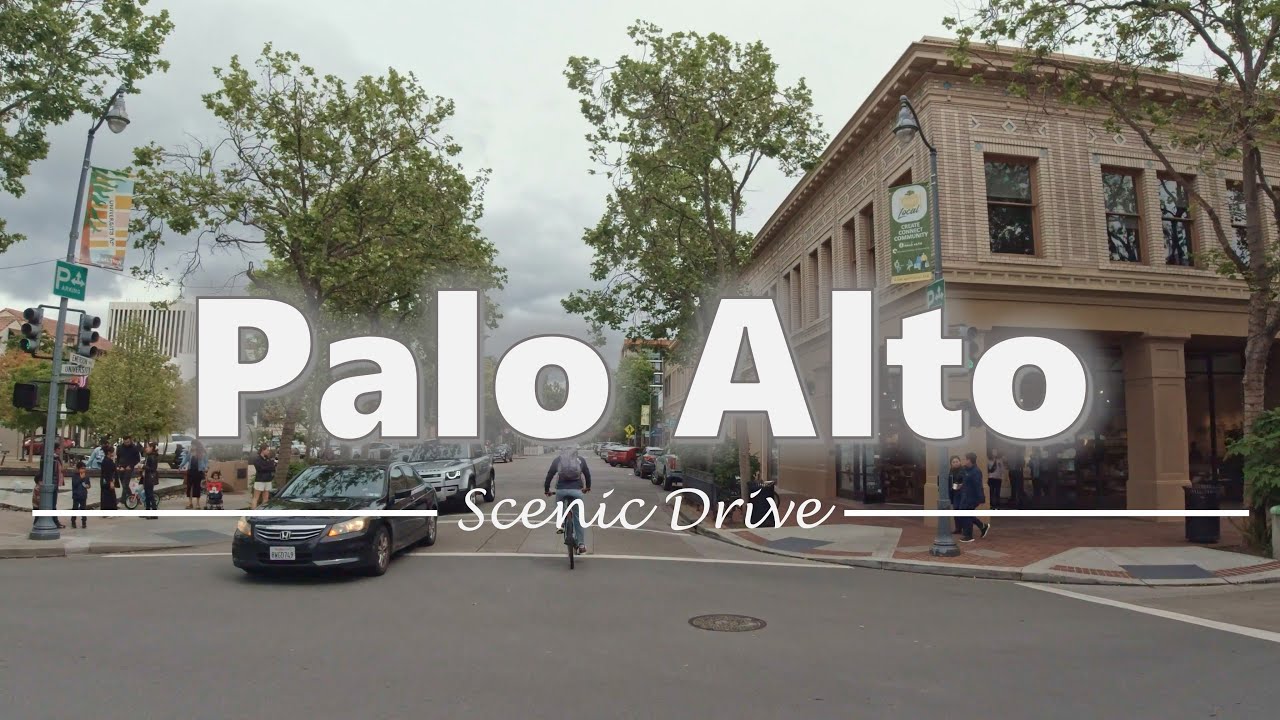 Driving Through Downtown Palo Alto, California in 4K at 60fps