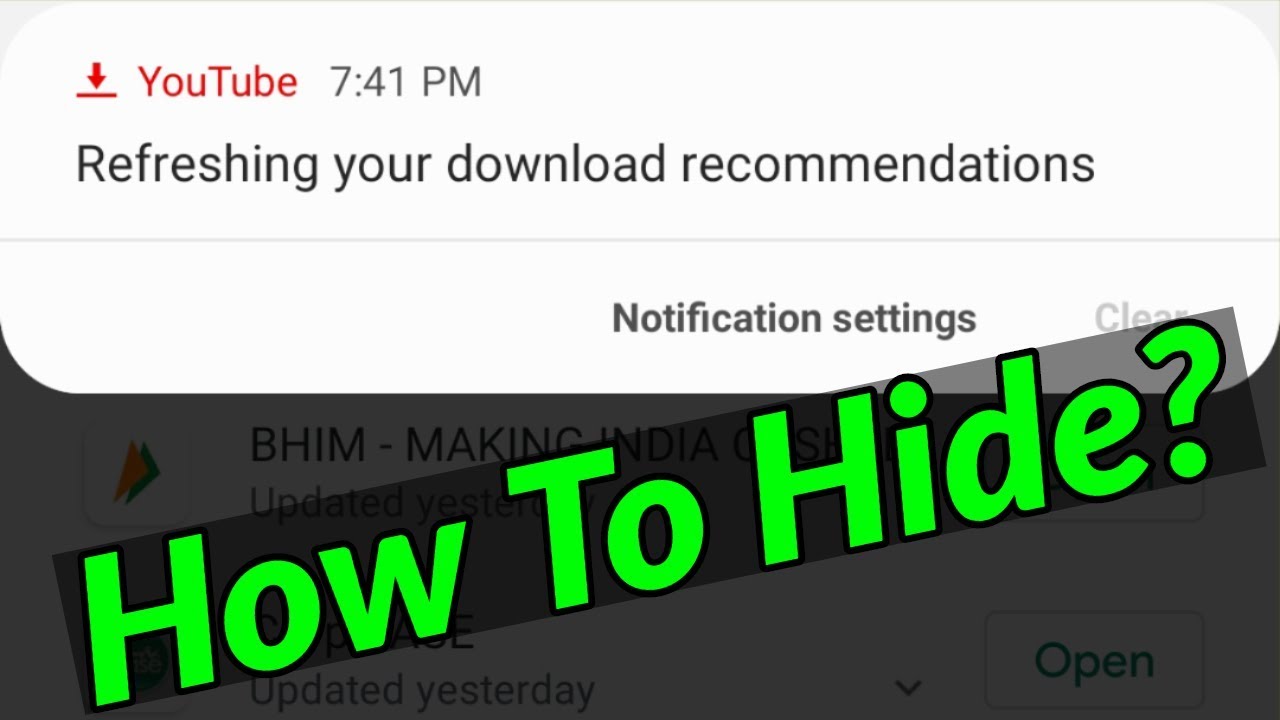 Hide 'Refreshing Download Recommendations' on YouTube