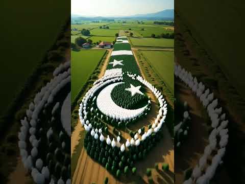 Pakistani Flag Formed by 15,000 Rabbits â Cinematic Drone Shot #3danimation #verlvideo #verl
