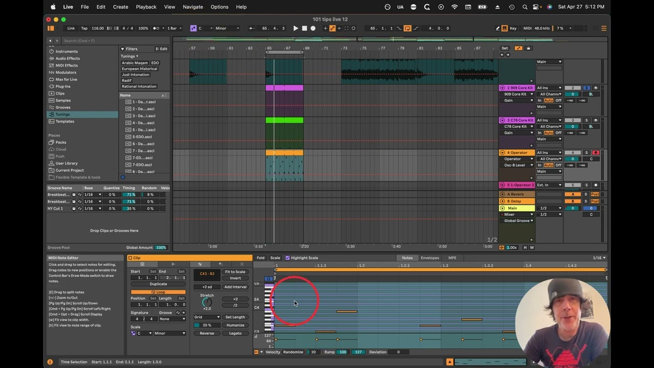 Ableton 12: Top Screen Icons, Global Key & Scale