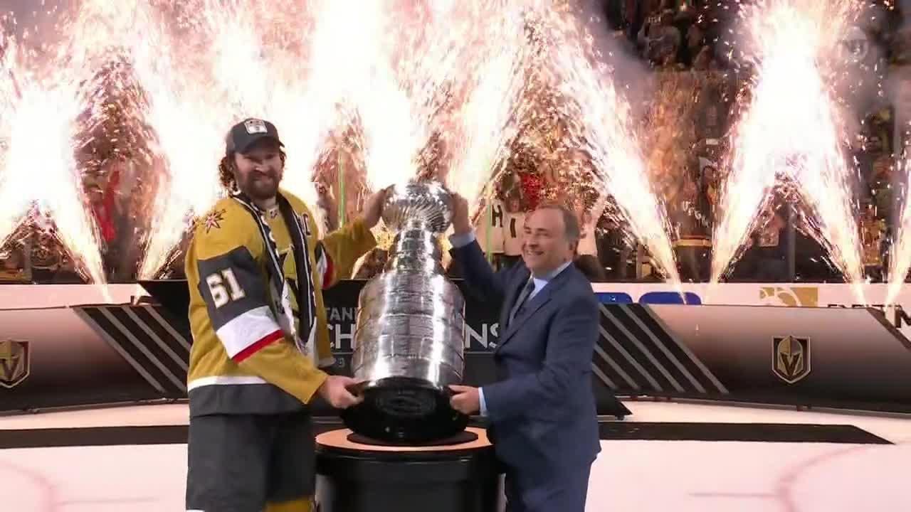 Golden Knights Team Captain Mark Stone hoists the Stanley Cup! ๐ | NHL on ESPN