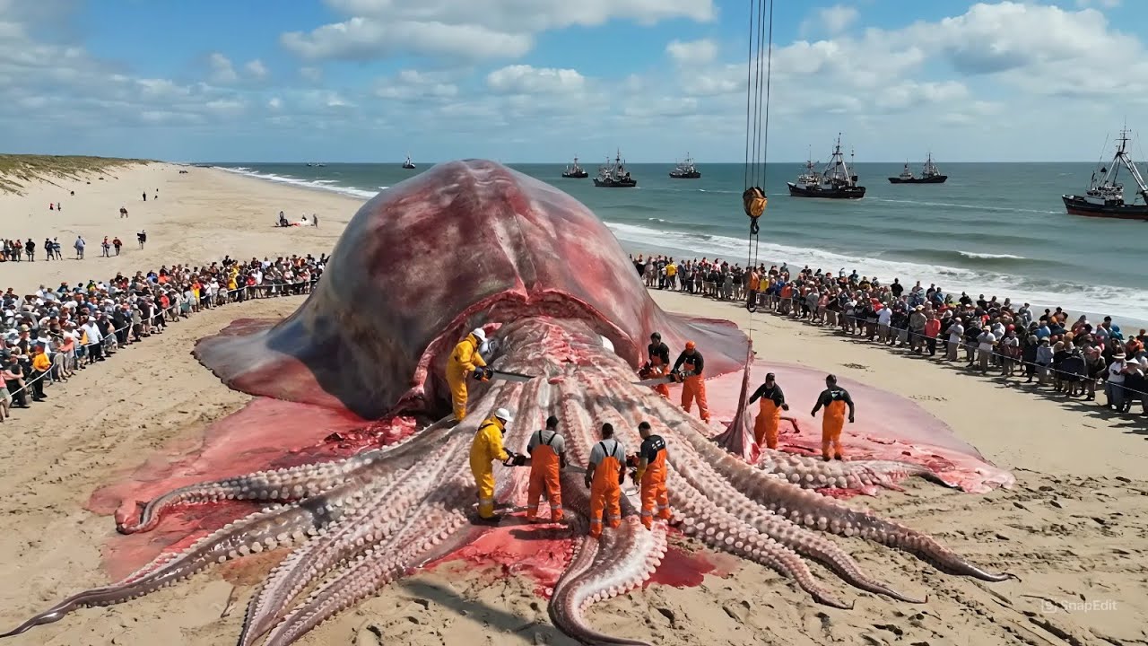 Giant Squid Encounter: Deep-Sea Fishing Adventure 🦑