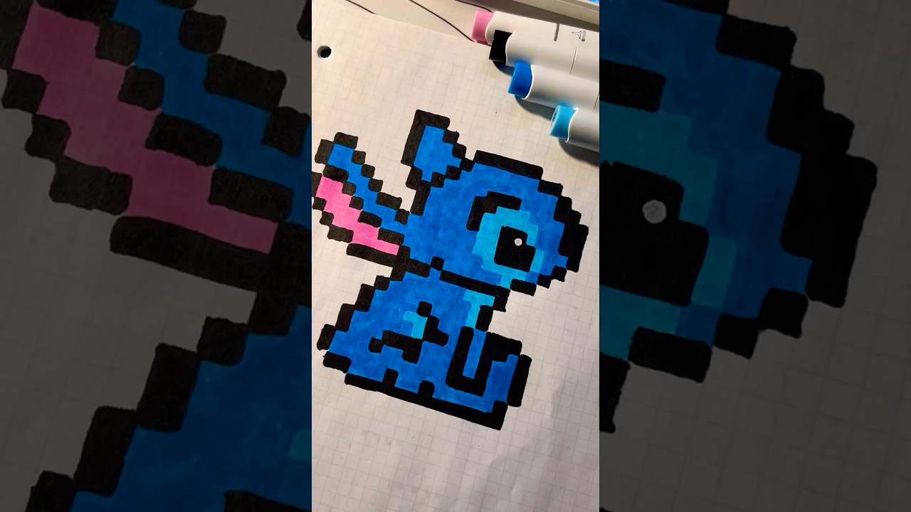 Pixel Stitch Art Idea 💙 #Shorts